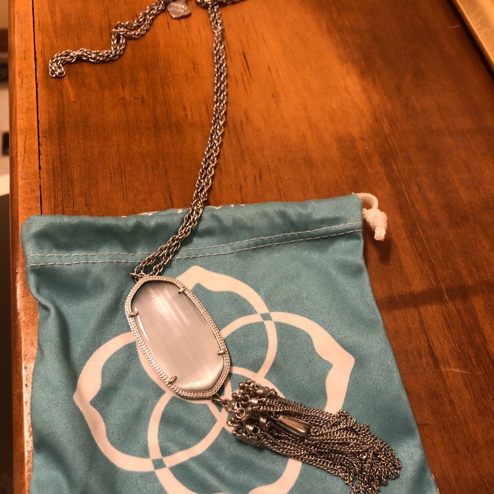 Kendra Scott Rayne Silver Long Pendant Necklace